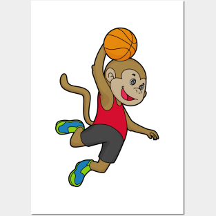 Monkey Basketball player Basketball Posters and Art